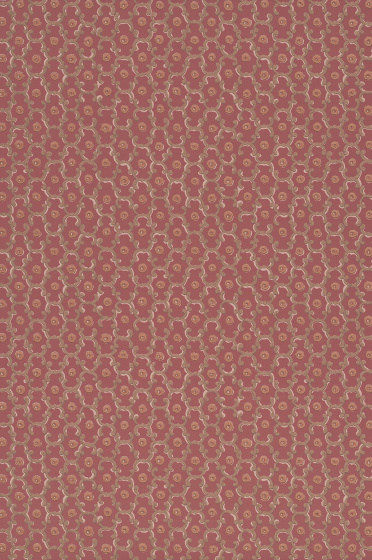 Swatch of the red small scale wallpaper 'Moy - Red Ochre'.