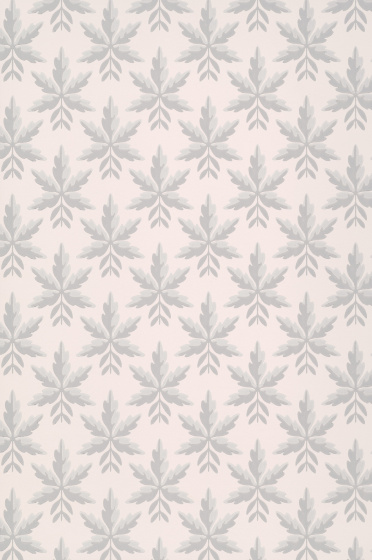 Swatch of the pink geometric leaf print wallpaper 'Clutterbuck - Puce'.