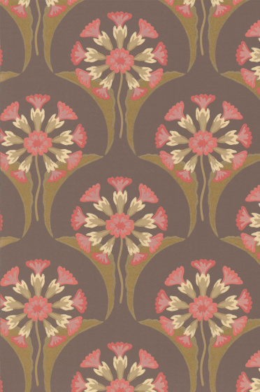 Swatch of the purple floral wallpaper 'Hencroft - Maurice'.
