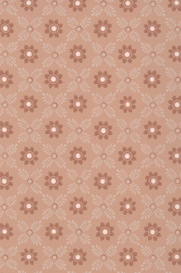 Swatch of the neutral pink floral wallpaper 'Ditsy Block - Masquerade'.
